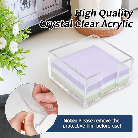 NEW Acrylic Sticky Note Holder, 3 x 3 Crystal Clear Acrylic Notepad Holder - Picture 4 of 9